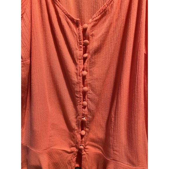 Gypsies and Moondust Coral Rayon Blouse Size XL - Picture 2 of 5
